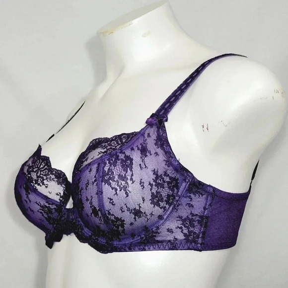34C Paramour Captivate Unpadded 3 Part Cup UW Bra African Violet NWT - Picture 2 of 7